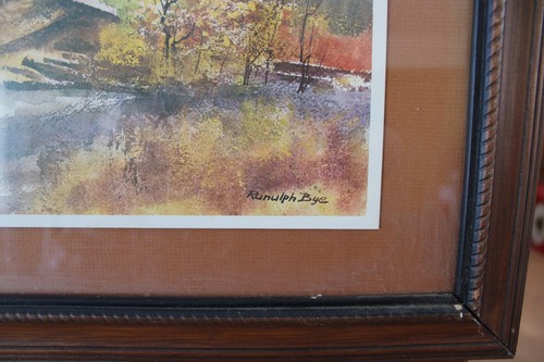 Ranulph Bye Watercolor Country Manor Hand Lithograph's Print Framed Under Glass - Picture 4 of 20