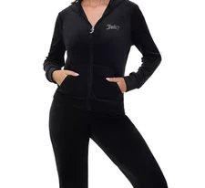 Juicy Couture  Black Track Suit Mean Girls JACKET AND PANT Set, NEW, SIZE Large