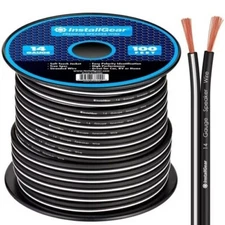 InstallGear 14 Gauge AWG 100ft Speaker Wire True Spec and Soft Touch Cable