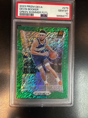 2023 Prizm DECA Devin Booker Green Shimmer FOTL PSA 10 09/12 - Picture 1 of 2