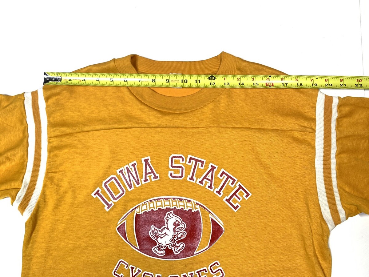 70〜80s ARTEX Iowa State フットボールTシャツ Lサイズ 70s ARTEX 69 ナンバリング フットボールTシャツ 赤 L