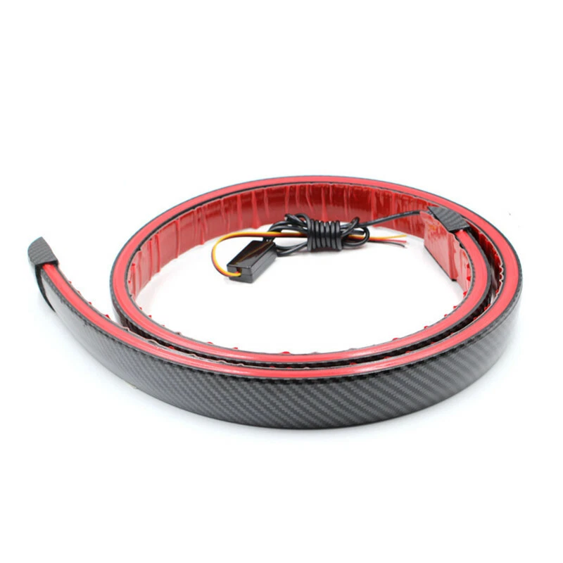 Luz de advertencia de freno multimodo de fibra de carbono para automóvil Lámpara intermitente LED flexible Foto 3 de 4