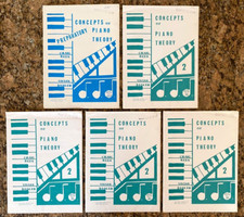 Lot of 5 Concepts of Piano Theory Instruction Packets - 1 Vol 1, 4 Vol 2