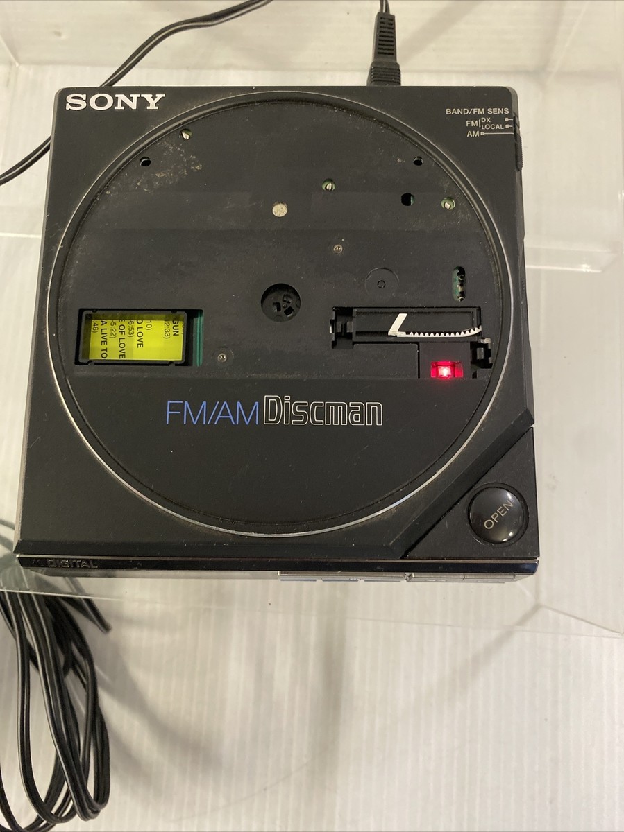 Vintage Sony Discman D-77 Portable CD Player AM FM Radio