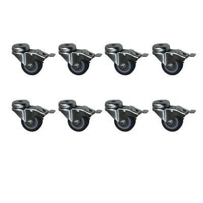 STRICKER-ROLLEN 8 Stück 50 mm Apparaterollen Transportrollen Lenkrollen Möbelrollen Rückenloch