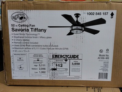Weathered Bronze Ceiling Fan /Light Kit 