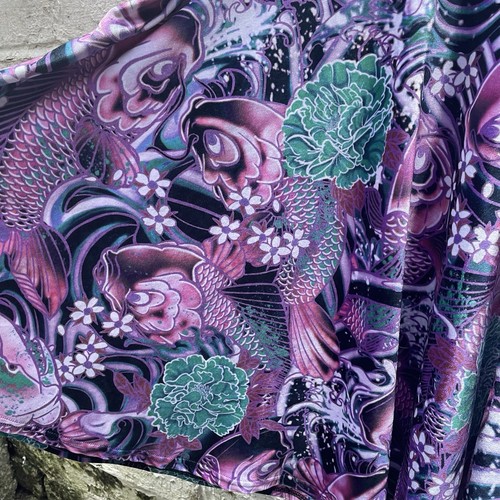 BlackMilk Clothing Koi Rosa Terciopelo Midi Falda Antigua BM S Negro Leche - Imagen 5 de 7