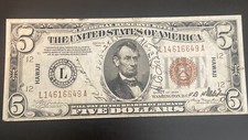 1934 $5 HAWAII FRN, SHORT SNORTER- John Paul Jones signature