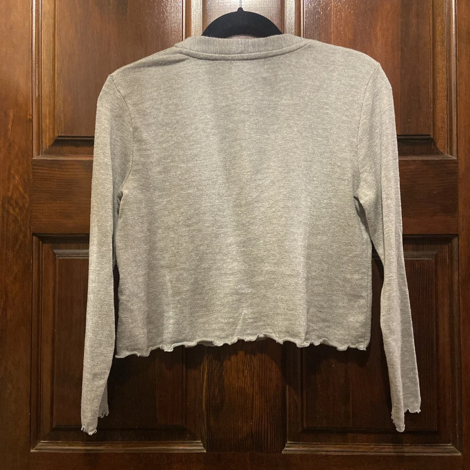 Suéter Recortado con Botones Gris Niñas Azul Marino Antiguo XL (14-16) Foto 2 de 4