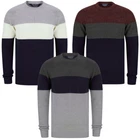 Men's Jumper Colour Block Crew Neck Soft Knitted Sweater Pullover Sweatshirt Top