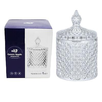 Clear Glass Cotton Wool Candy Decorative Sweet Crystal Effect Jar With