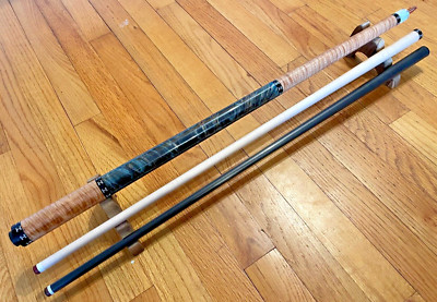 Douglas Moore Cues Custom Pool Cue, 20oz, Radial, 2 Shafts, Maple and Dyed Burl 