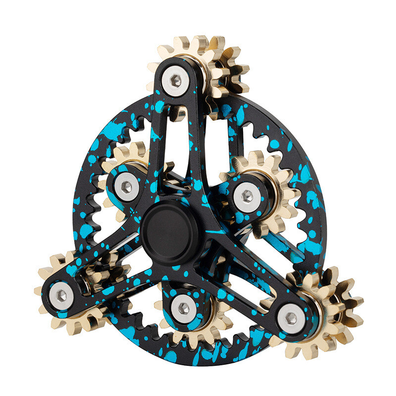 Linkage Hand Fidget Spinner Chain Brass Aluminum Gear Finger Gyro