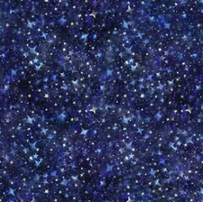 Cotton Aurora Night Skies Sky Stars Blue Fabric Print by the Yard D772.93