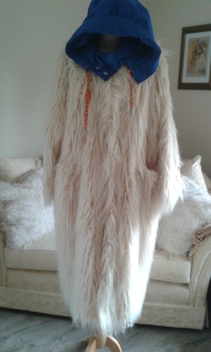 Diesel Faux Fur Hooded Maxi Coat Size 