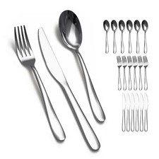 Stainless Steel 18PCS Dinner Set combo with 6 Dinner Knives, 6 Dinner Forks, ...