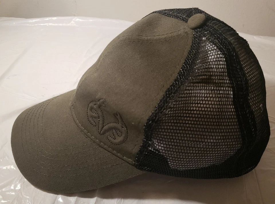 REALTREE Mesh Ball Cap Hat BUCK LOGO BLACK GREEN, Great Condition  - Image 2 of 4