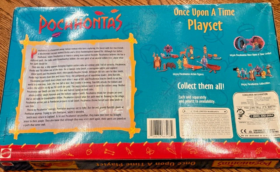 DISNEY'S POCAHONTAS ONCE UPON A TIME JUEGO MATTEL VINTAGE SIN USAR, EN CAJA, NUEVO RARO Foto 4 de 4