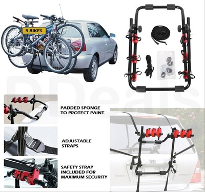 Triple 3 Three Bike Bicycle Carrier Boot Rack Mount Metal Padded For Seat Arona eBay