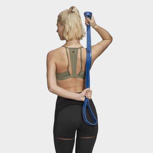 adidas All Me 3-Stripes Mesh Sports Bra Bralette Legacy Green Black Womens XS - Picture 6 of 12