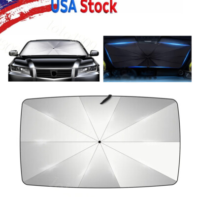 Car Sun Shade Windshield Sunshade Umbrella, Front Window UV Protection For Sedan