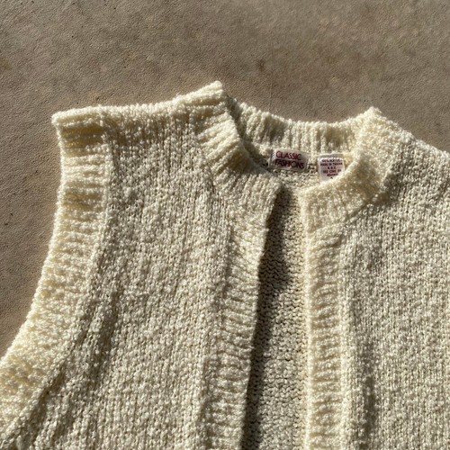 Maglione donna anni 70 gilet vintage panna maglia lunga gilet stratificato tg 44 L/XL - Foto 4 di 5