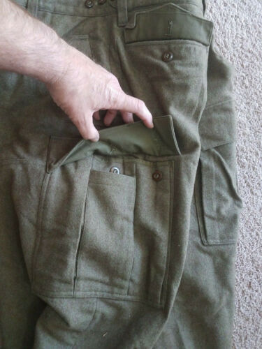 Bawi German Vintage 1960s Military Heavy Duty Cargo Pants Heavy Wool - Picture 8 of 12