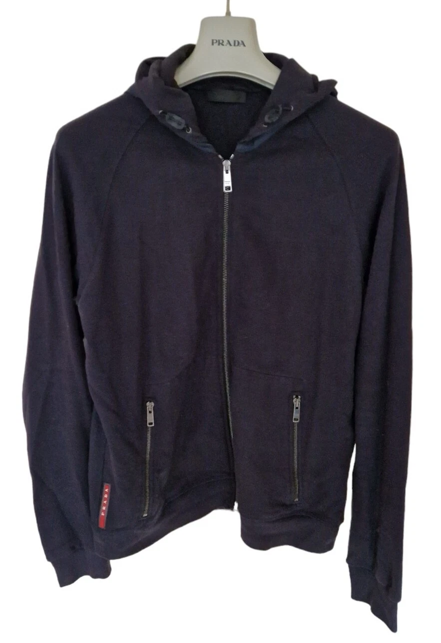 Felpa maglione maglione pile uomo PRADA full zip taglia media. Prezzo consigliato £ 1.695