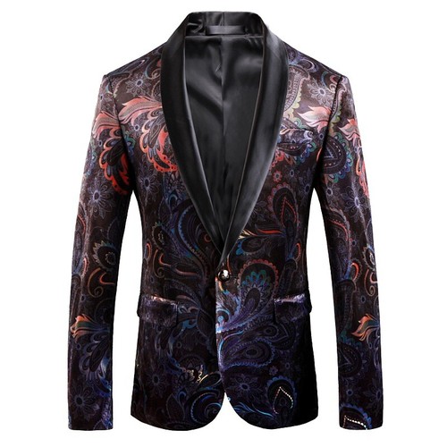 Moda Chal Cuello Un Botón Informal Para Hombres Fiesta Delgado Traje Chaqueta Prendas para el torso Boda - Imagen 13 de 13