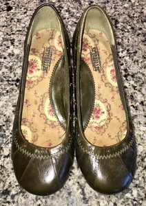 olive green wedges shoes