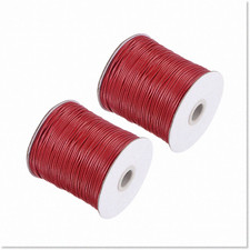 Set of 2pcs Red Waxed Polyester String Cord - 1.5mm - 158M 172 Yards - Ideal f