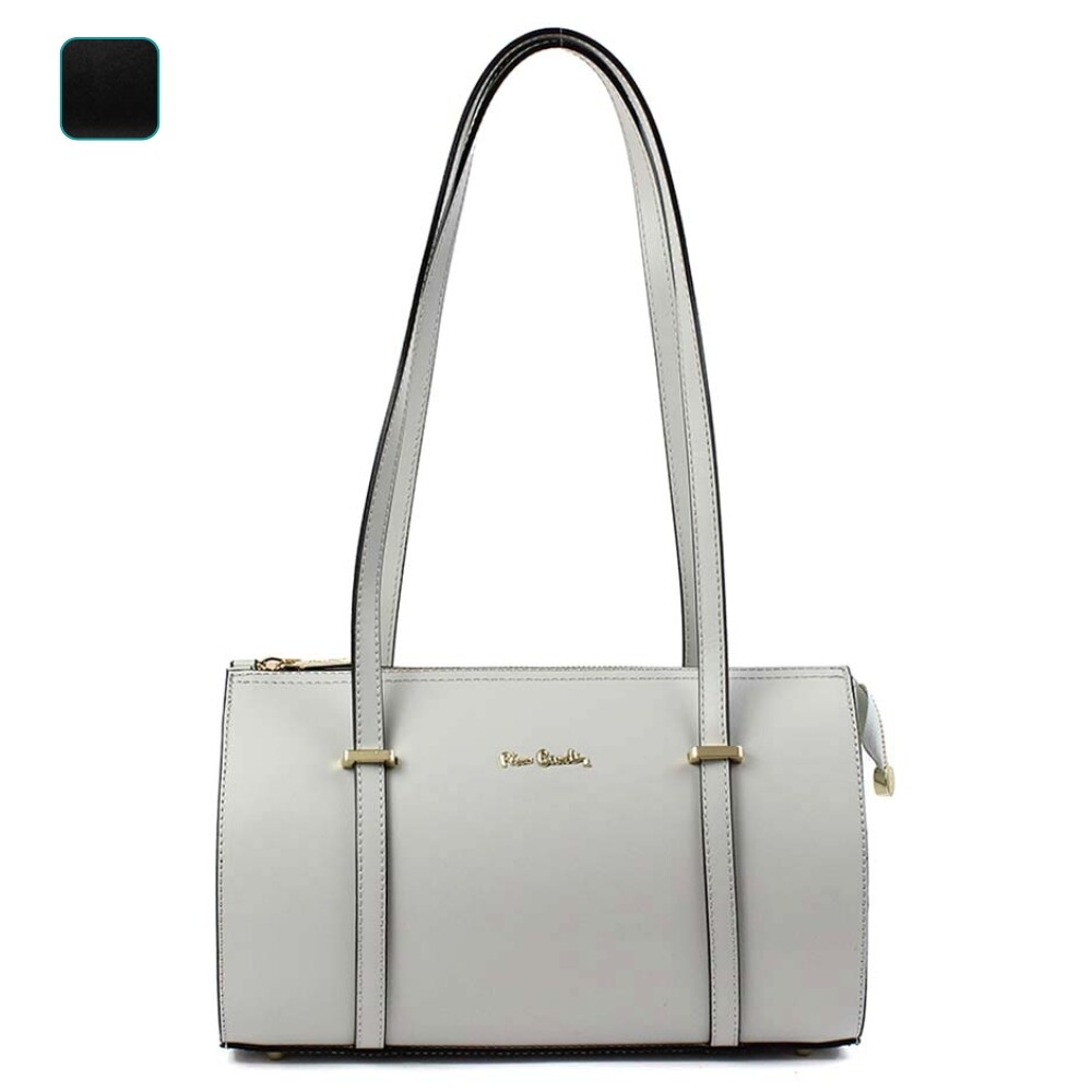 Borsa in vera pelle Pierre Cardin bauletto made in italy da spalla con logo