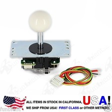 Sanwa Original Japan Arcade Joystick JLF-TP-8YT with White Ball Top stick mod