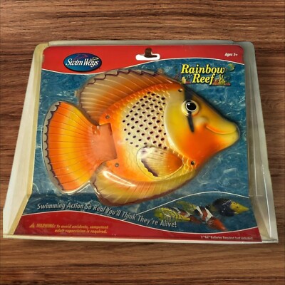 2002 SwimWays Rainbow Reef Fish Pool Toy Orange Fish Swimming Action 17002