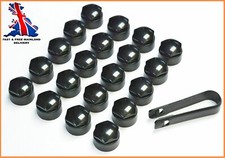 FOR AUDI A2 A6 A7 A8 TT Q3 Q5 17mm WHEEL NUT COVERS LOCKING BOLT CAPS BLACK x20