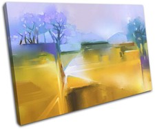 Oil Painting Abstract Meadow Landscapes SINGLE CANVAS WALL ART Picture Print