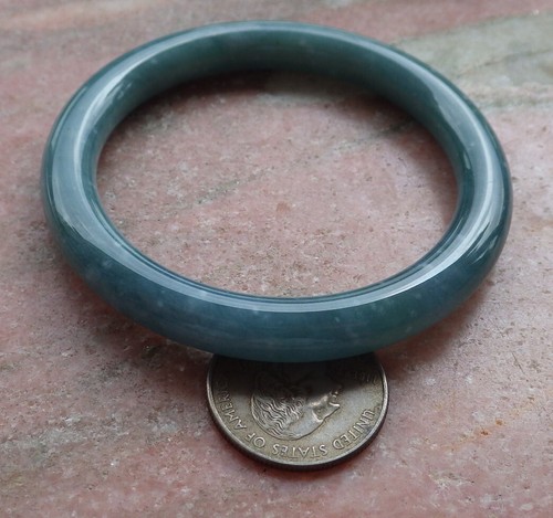 Certified Green Burma A JADE Jadeite Round Circle Bangle Bracelet 55mm 596288 AS - Foto 13 di 15
