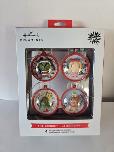 Hallmark Dr Seuss The Grinch Mini Ornament Set Of 4 Max Cindy Lou Who Tree NEW - Picture 2 of 7