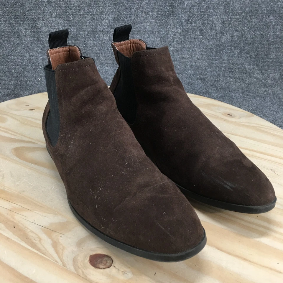 H&M Chelsea Botas Para Hombres 44 Marrón Gamuza Tirar en el Tobillo Botín Informal Puntera Almendra Foto 3 de 4