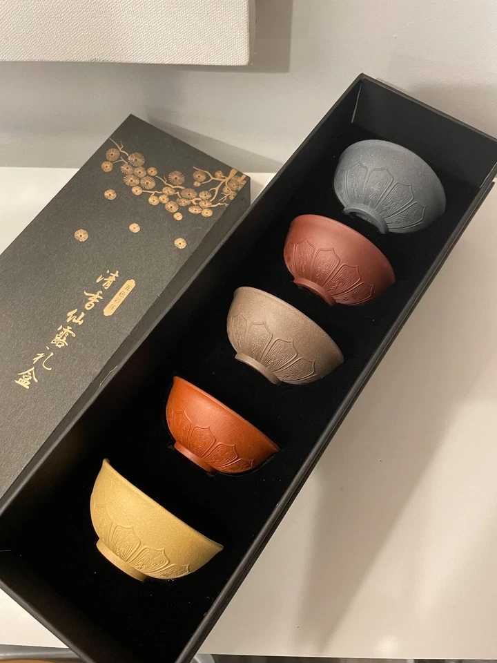 Forbidden City 5 piezas 70 ml Juego de tazas de té hechas a mano - Varias arcillas - Juego de té Ceremonia Foto 2 de 4