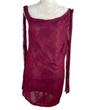 Pretty Little Thing Deep Red Lace Mini Dress Lined Women’s UK Size 16