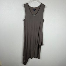 H by Halston Tank Dress Size Small Brown Asymmetric Layered Sleeveless Lagenlook