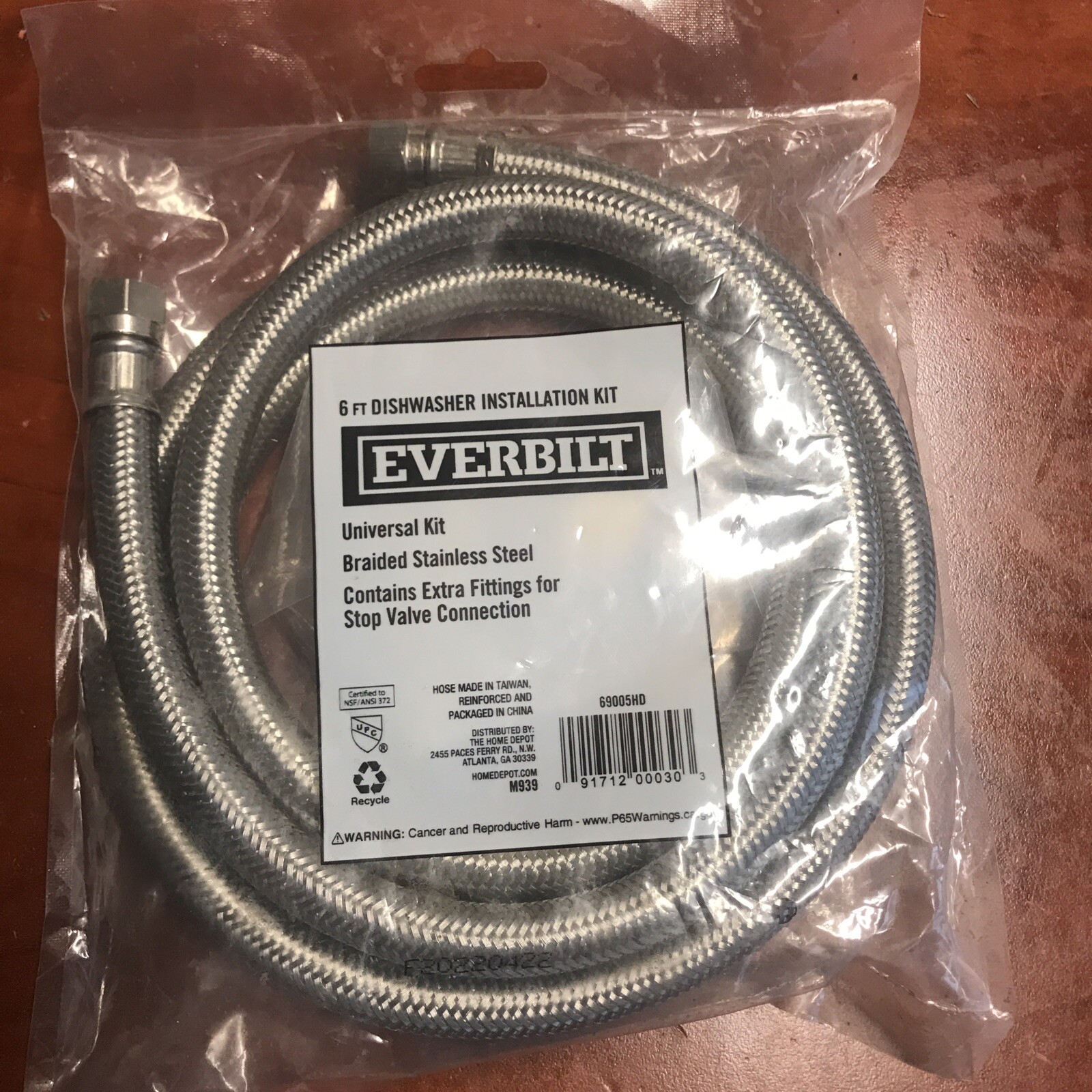 New Everbilt 6 ft. Stainless Steel Braided Hose Dishwasher Installation