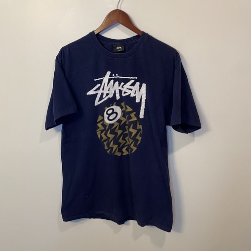 Stussy Sz L T-Shirt Eight 8 Ball Spell 