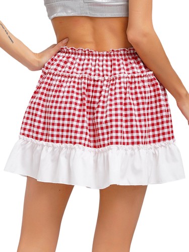 Women Costume Prom Clothing Occasions Skirts Elastic Bowknot Waistband Sunskirt - Picture 18 of 34