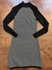 Title Nine Super Power Knit Dress Stripped Dot Wool Blend Stretch Size Small