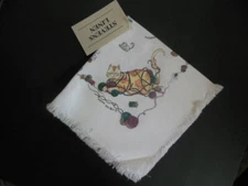 Stevens Linen, 2 "FRISKY FELINES" CATS Dinner Napkins 16" Square Cotton, NWT