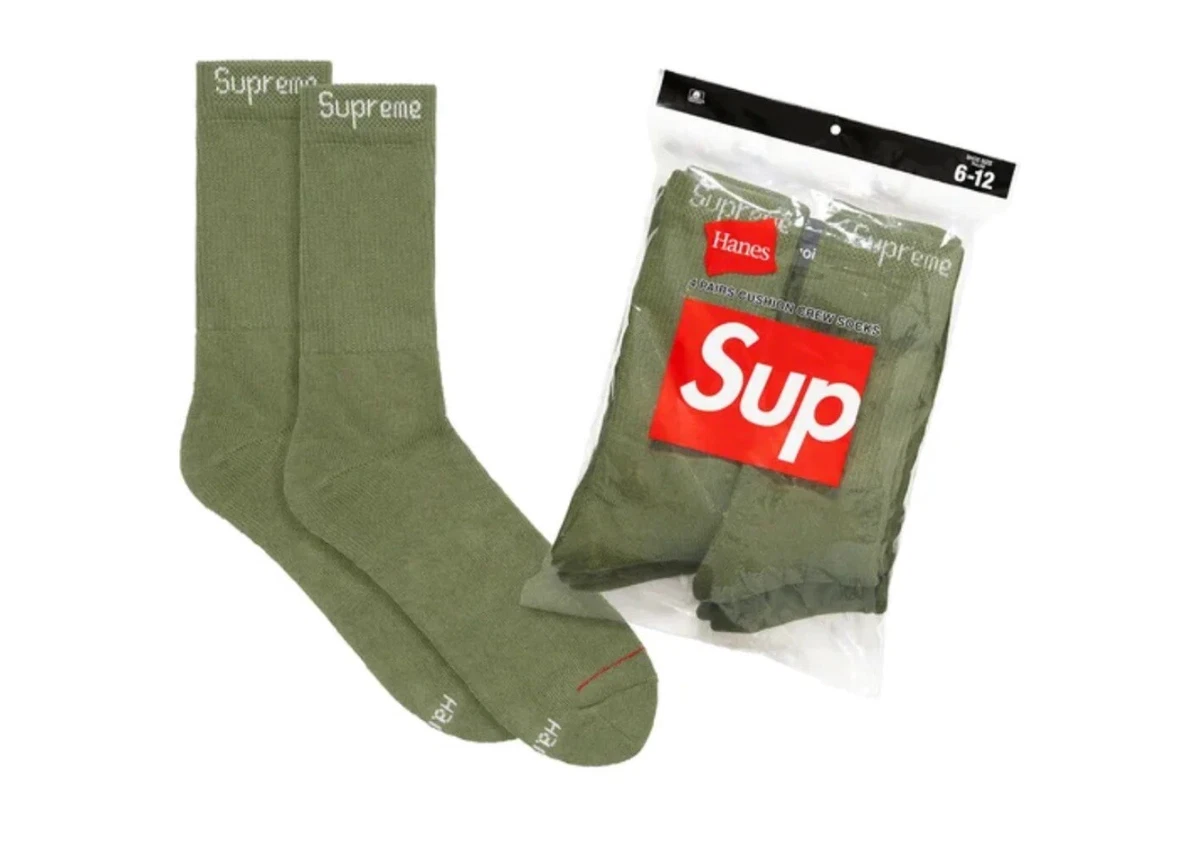 Supreme Hanes Socks Black 1 Pair Luxury Designer Socks Jordan Retro Yeezy  New