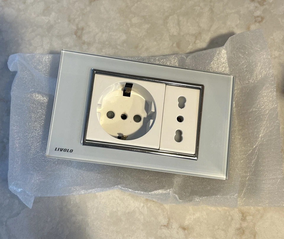 Interruptor de luz táctil de pared de 2 vías Livolo EE. UU. Panel de vidrio Indicador LED blanco NUEVO LEER Foto 4 de 4