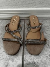 Nina Women's Rhinestone Embellished Strappy Slide Sandals